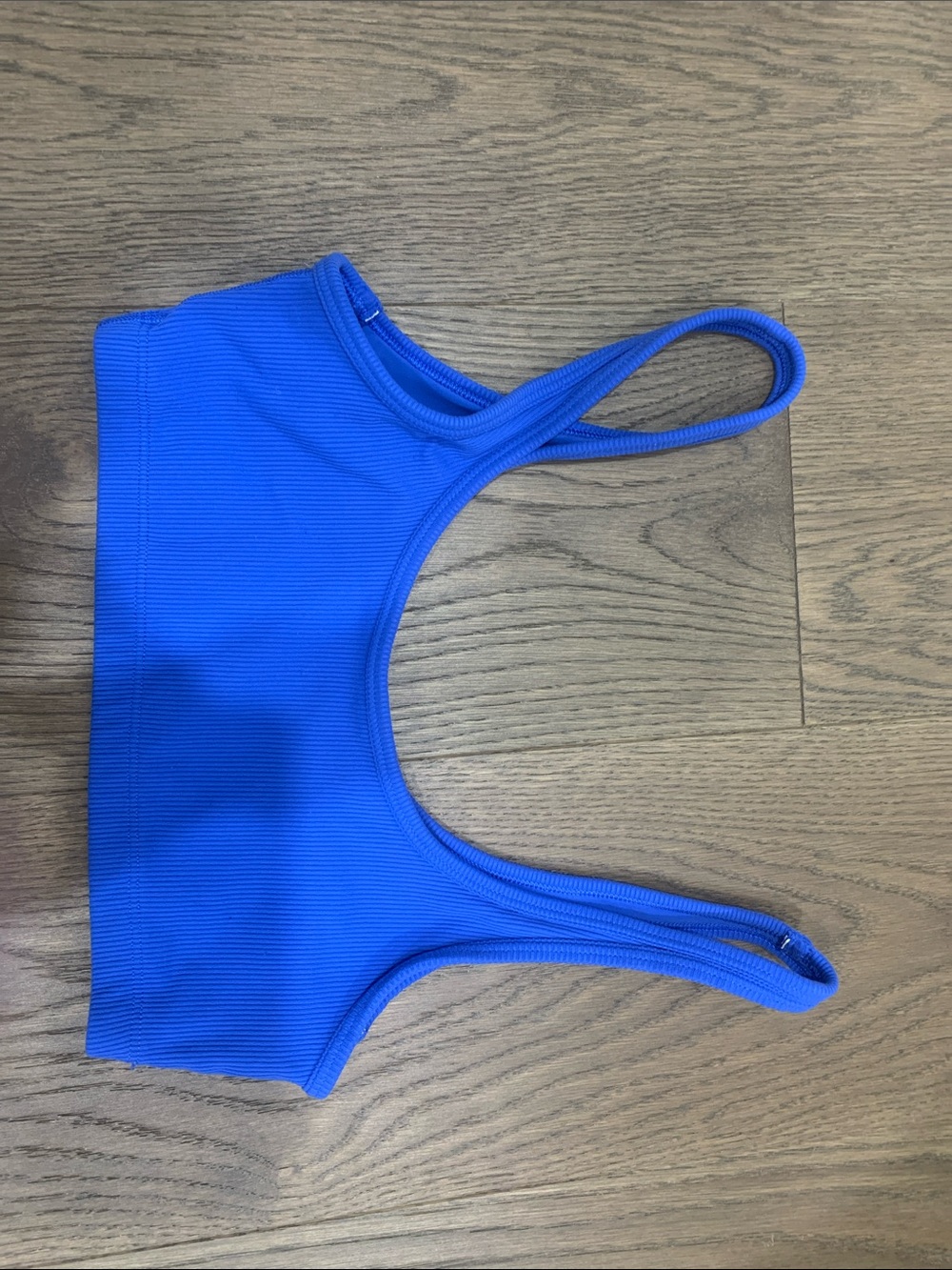 Ribbed Electric Blue sports bra